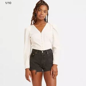 Levi's 501 Originals distressed black shorts